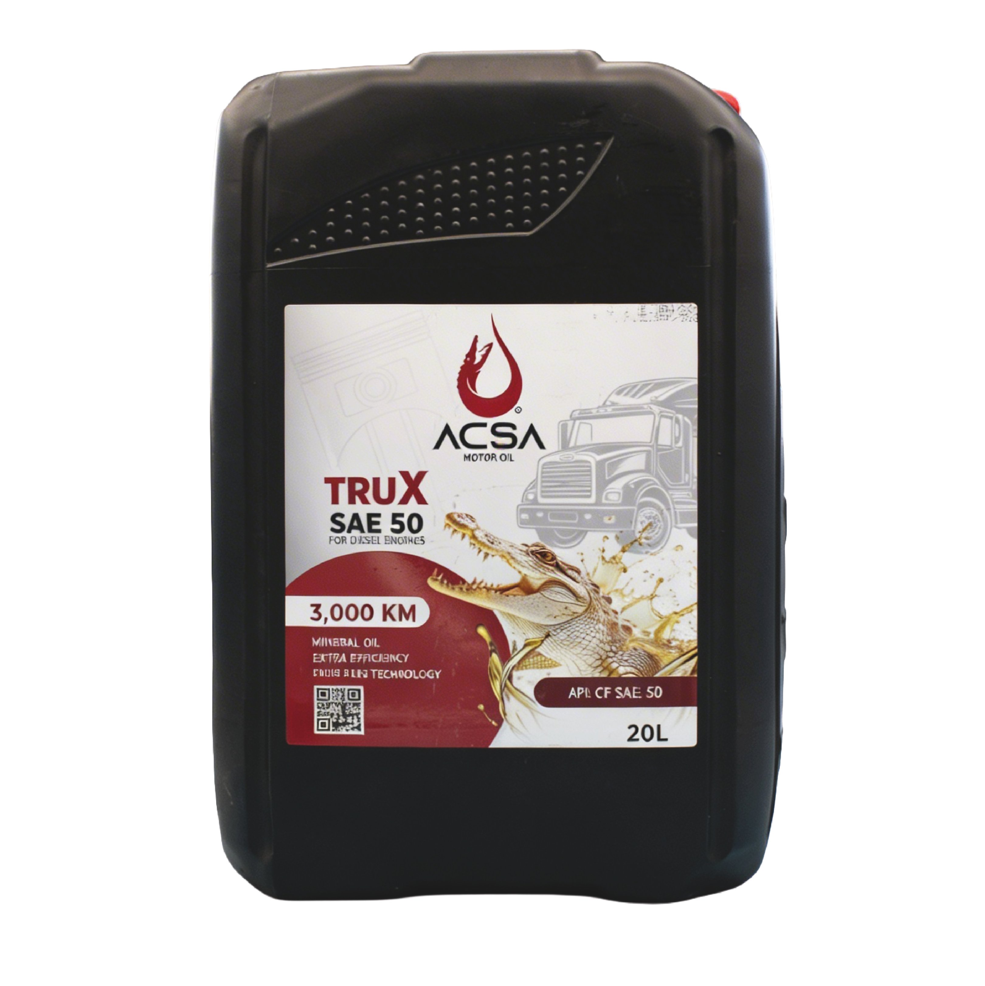 زيت محرك ديزل 20لتر (SAE 50) أكسا احادي TRUX3000